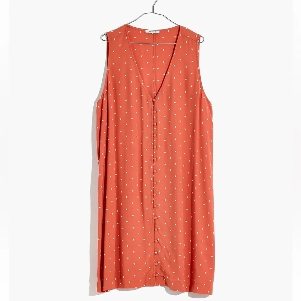 Madewell Heather Polka Dot Button Down Mini Dress